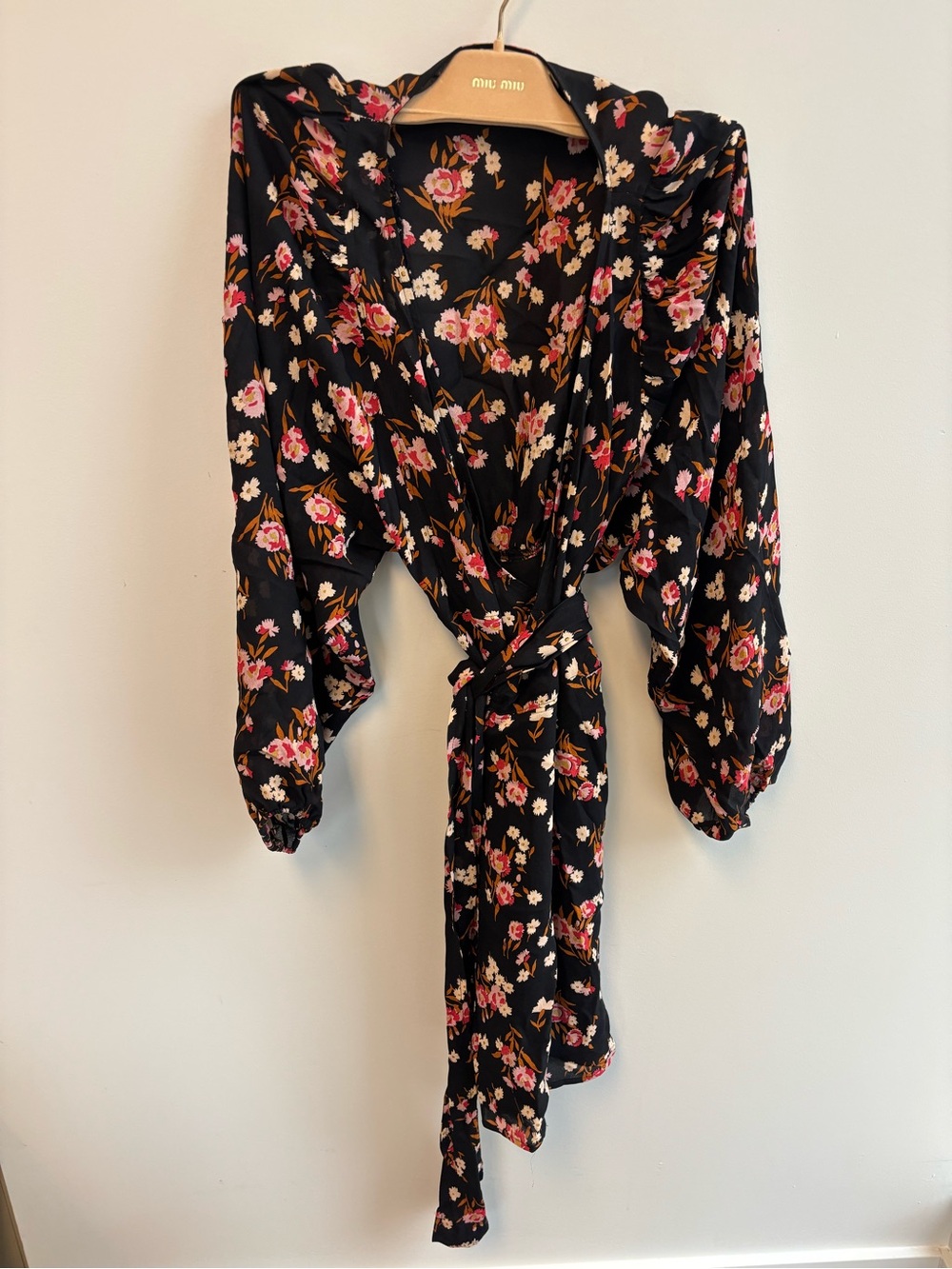 Floral Wrap Mini Dress with Belt